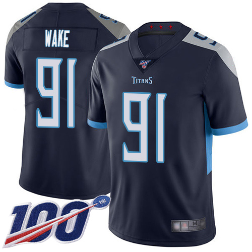 Tennessee Titans Limited Navy Blue Men Cameron Wake Home Jersey NFL Football #91 100th Season Vapor Untouchable->tennessee titans->NFL Jersey